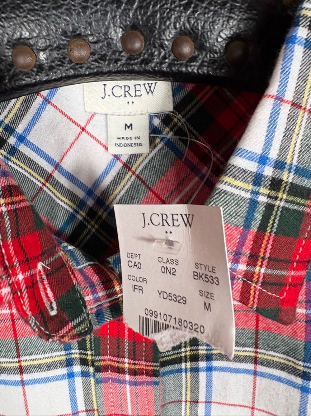 J.Crew woman’s brushed cotton plaid flannel button down shirt size M - Picture 4 of 5